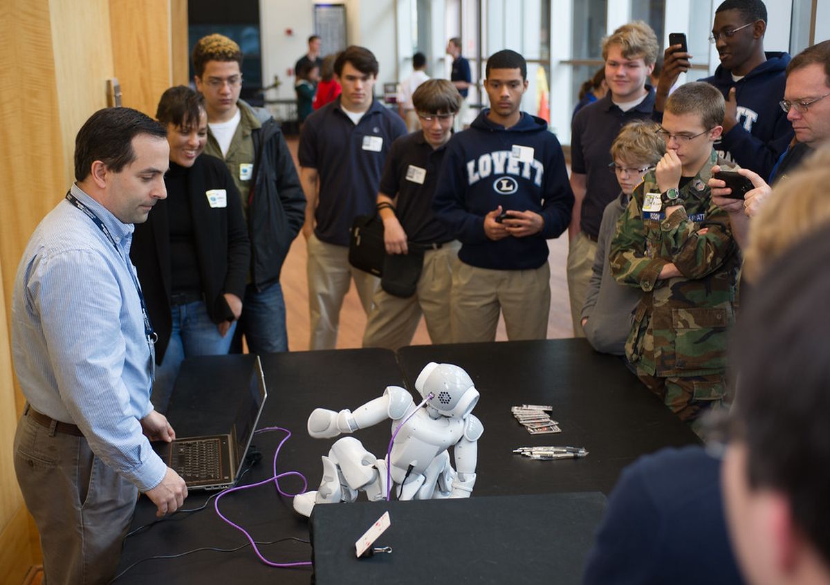 Students touring GT during National Robotics Week