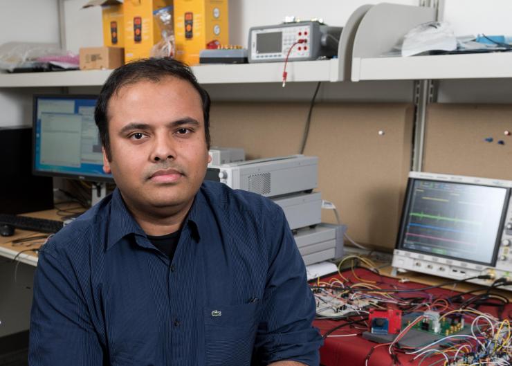 <p>Arijit Raychowdhury, an associate professor in Georgia Tech’s School of Electrical and Computer Engineering (Credit: Rob Felt)</p>