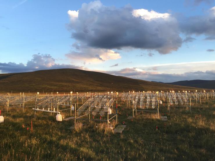 <p>Researchers studied the effects of rising temperatures and varying rainfall on Tibetan Plateau grasslands at this experimental site at the Haibei Alpine Grassland Ecosystem Research Station of the Chinese Academy of Sciences. (Credit: Xian Yang and Qianna Xu)</p>