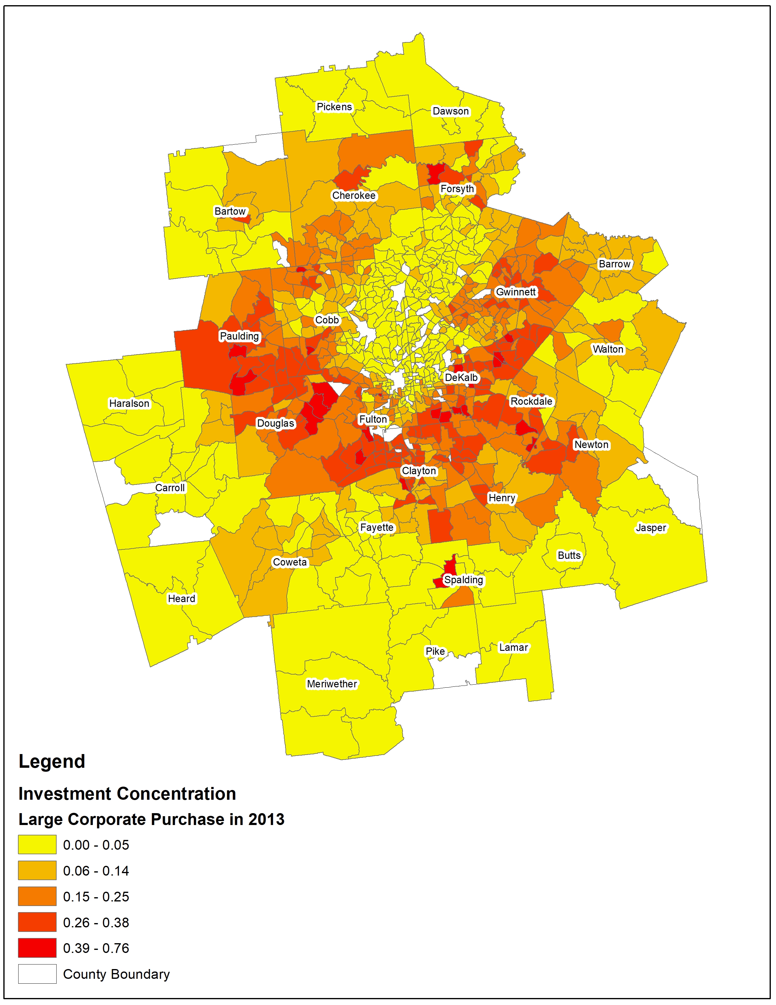 Large Corporate Investment Concentration in Purchase % 2013