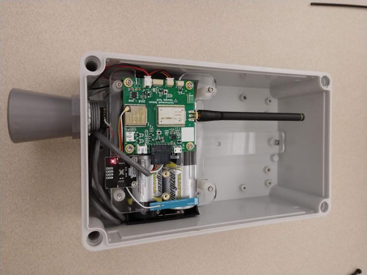 <p>Sea level ultra-sonic sensor unit nearing completion</p>