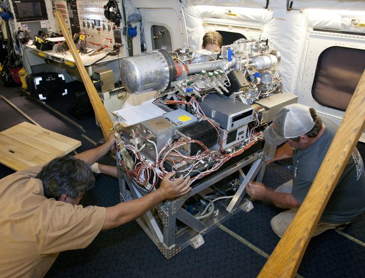 <p>Multiple instruments on board research planes measured emissions from wildfire plumes and collected the data. Credit: NASA SEAC4RS Mission</p>