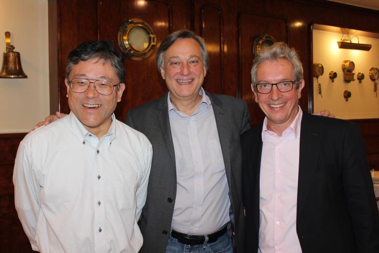 <p>l-r: Satoshi Tadokoro (RAS Past President 2016-2017), Seth Hutchinson (RAS President-Elect), Wolfram Burgard (RAS President 2018-2019)</p>