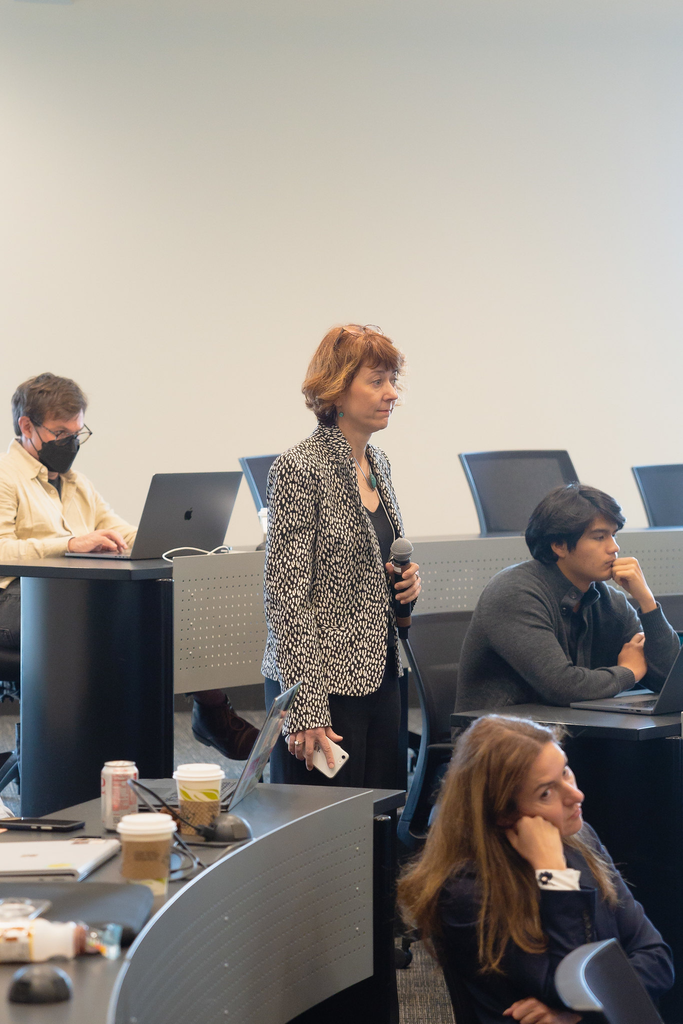 School of Physics Professor Tamara Bogdanovic prepares to ask a question at the recent machine learning conference at Georgia Tech. (Photo Benjamin Zhao)