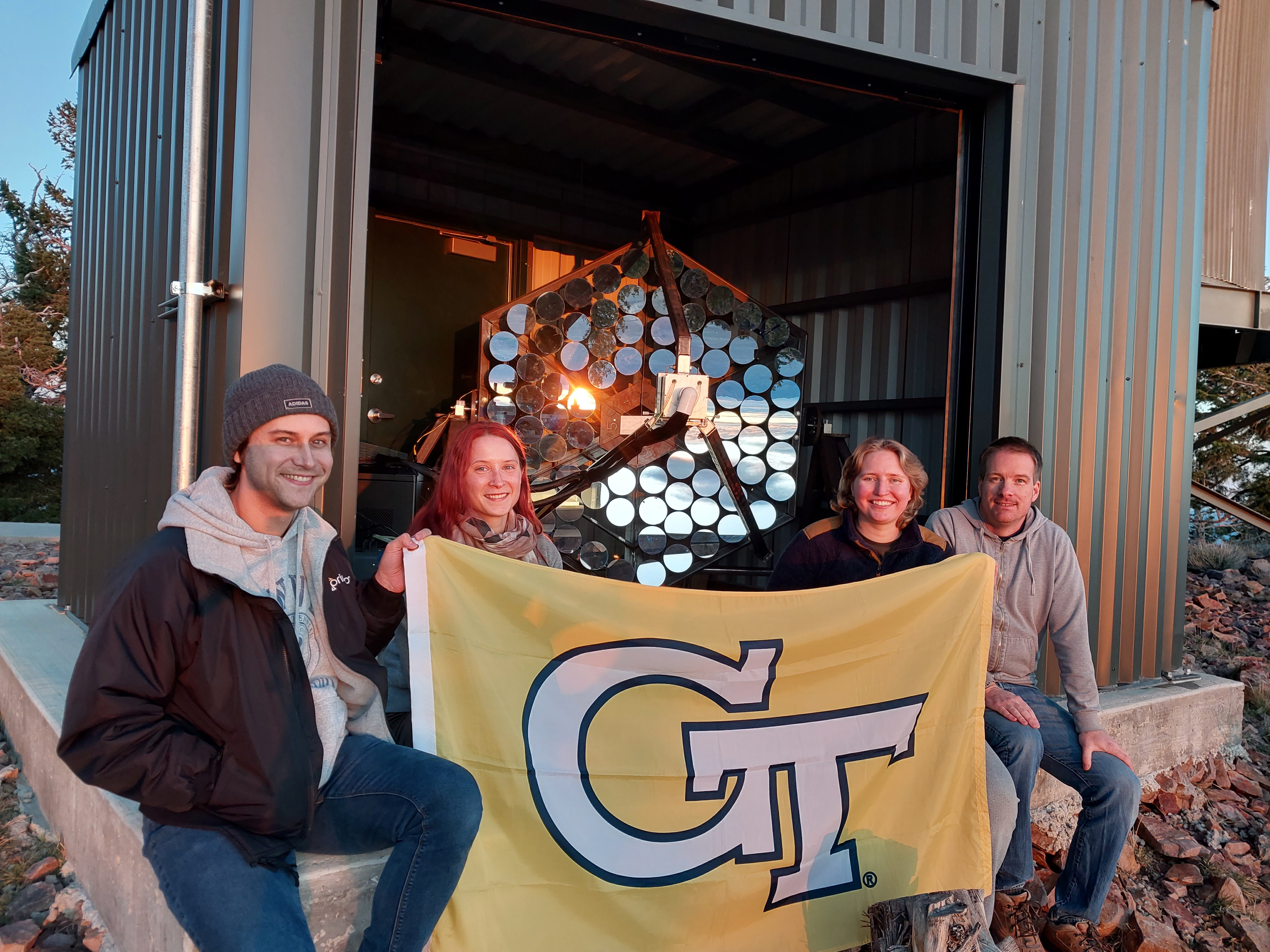 The Trinity Demonstrator team, graduate scholar Jordan Bogdan, postdoctoral scholar Mariia Fedkevych, graduate scholar Sofia Stepanoff, and Professor Nepomuk Otte.