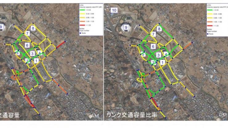 <p>Satellite view of Urawa-Misono in Tokyo. Highlighted roads are predicted congestion points.</p>