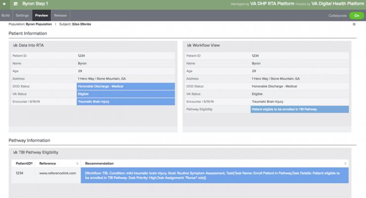 <p>This simulated patient record provides information about a veteran who sustained a traumatic brain injury. The patient is eligible for specialized services for veterans suffering from that type of injury. (Credit: VHA)</p>