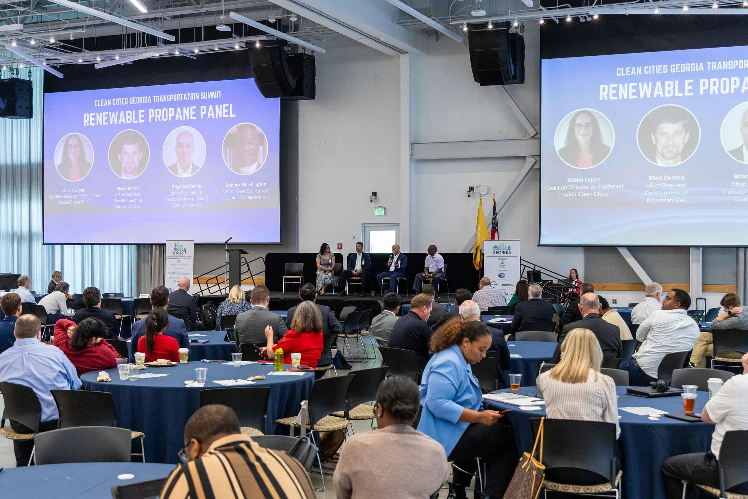 Panel discussion at the 2023 Clean Cities Georgia Transportation Summit