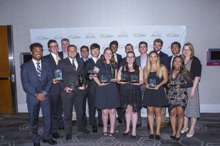 <p>Georgia Tech EcoCAR 3 team on awards night </p>