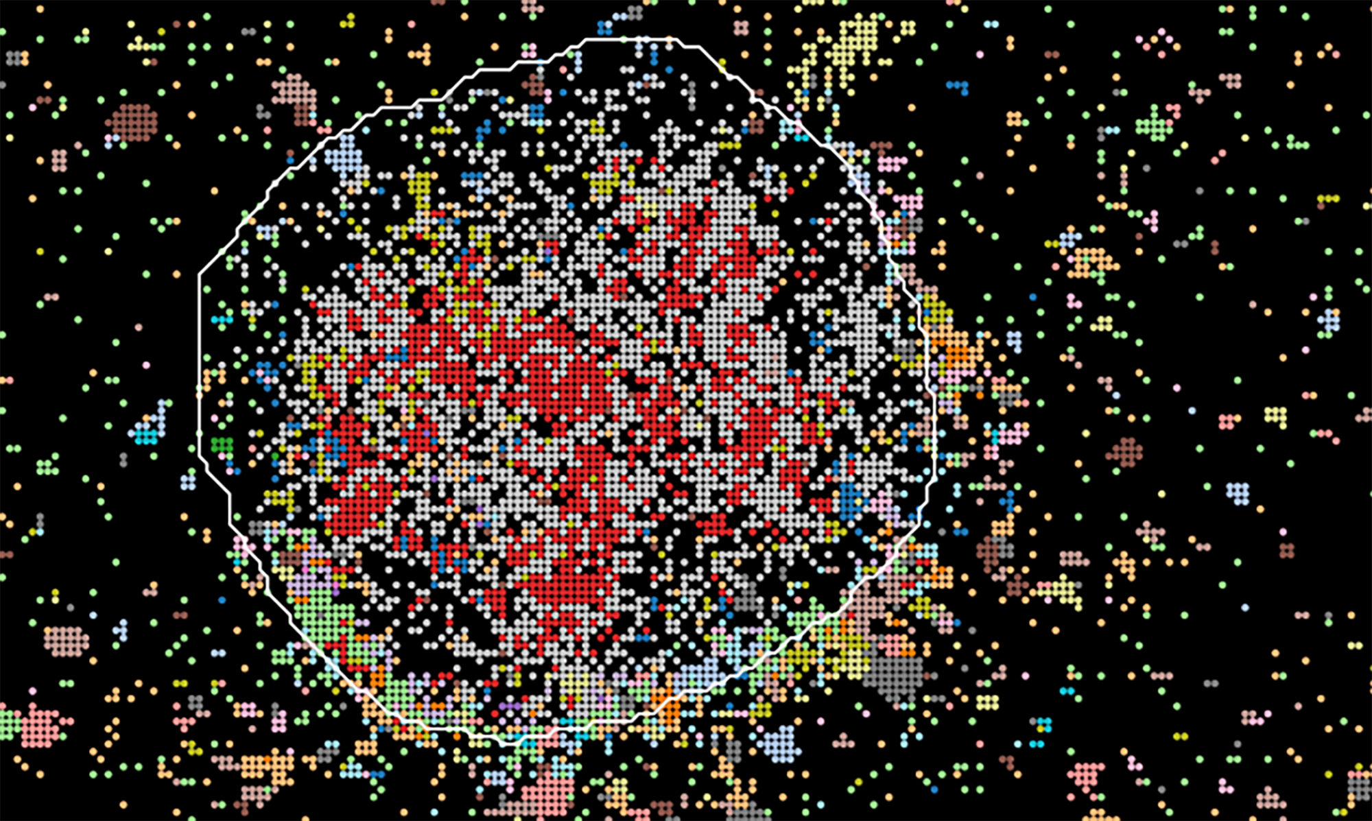 Lung cancer cells as seen in spatial signaling maps.