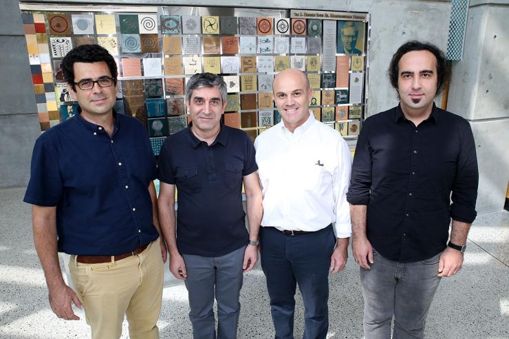 <p>The research team includes (left to right), Costas Arvanitis, Levent Degertekin, Massimo Ruzzene, and Alper Erturk.</p>