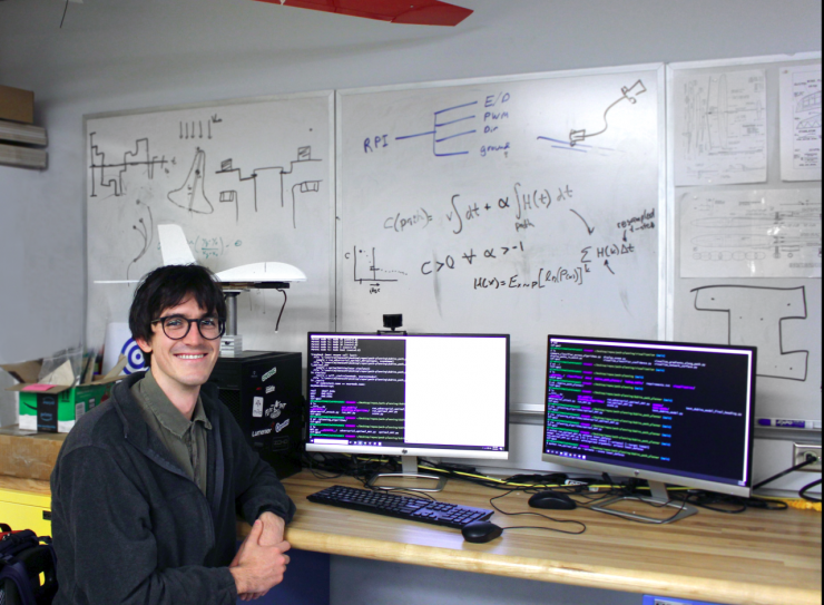 <p>IRIM 2021 SURE REU Student Mark Jimenez in the DART Lab</p>