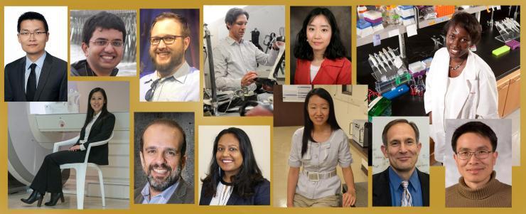 <p>The new Petit Institute faculty researchers are (clockwise from top left): Nian Liu, Annirudh Sarkar, Christopher Weise, Greg Sawicki, Hyojung Choo, Valerie Odero-Marah, Yajun Mei, Marcus Cicerone, Yuhang Hu, Swati Gupta, Ghassan AlRegib, and Candace Fleischer.</p>