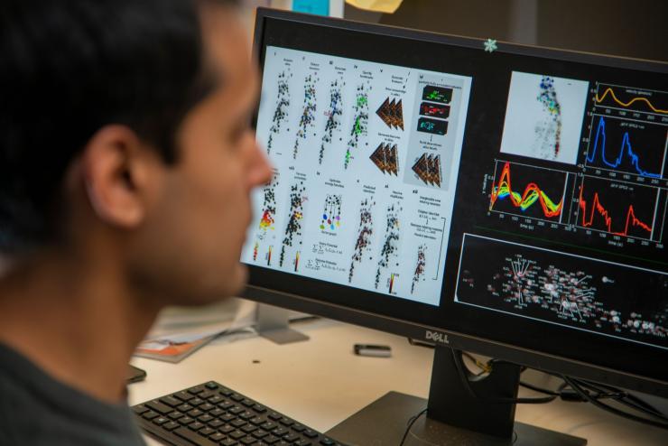 Georgia Tech researchers use a graphical model framework to uncover a better way to identify cells and understand neural activities in the brain. (Photo credit: Christopher Moore, Georgia Tech)