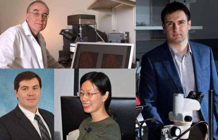 <p>Petit Institute researchers who received seed grants are (top left, clockwise): John McDonald, Fatih Sarioglu, Shuyi Nie, and Denis Tsygankov.</p>