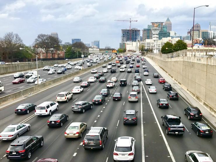 <p>Rush hour traffic on the downtown connector in Atlanta. (Credit: Josh Brown)</p>