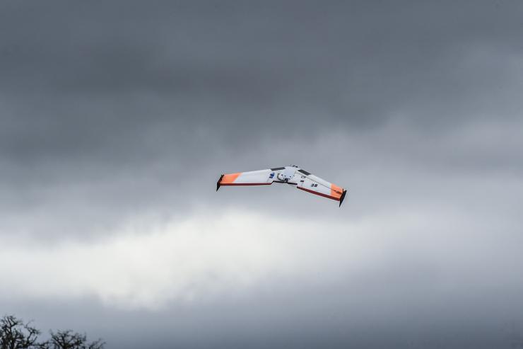 <p>A single Zephyr aircraft is launched at Camp Roberts in Monterey County, California during a demonstration by the Georgia Tech Research Institute and the Naval Postgraduate School. (U.S. Navy photo by Javier Chagoya)</p>