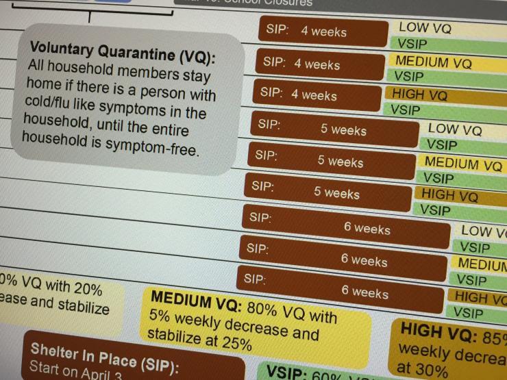 Interventions such as voluntary shelter-in-place, quarantines and other distancing strategies to control the SARS-CoV-2 virus can reduce the peak number of infections and other outcomes, a new case study has found.