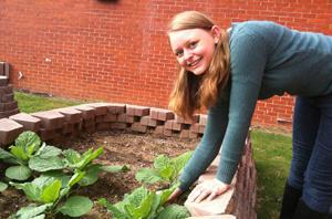 <p>Stephanie Kehl in the GT Community Garden</p>